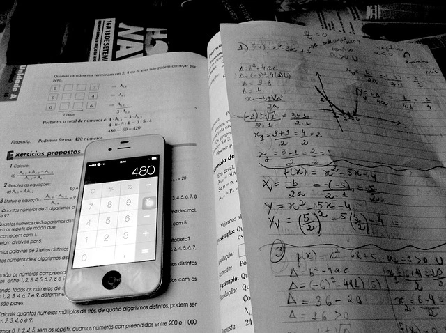 Student solving a math problem
